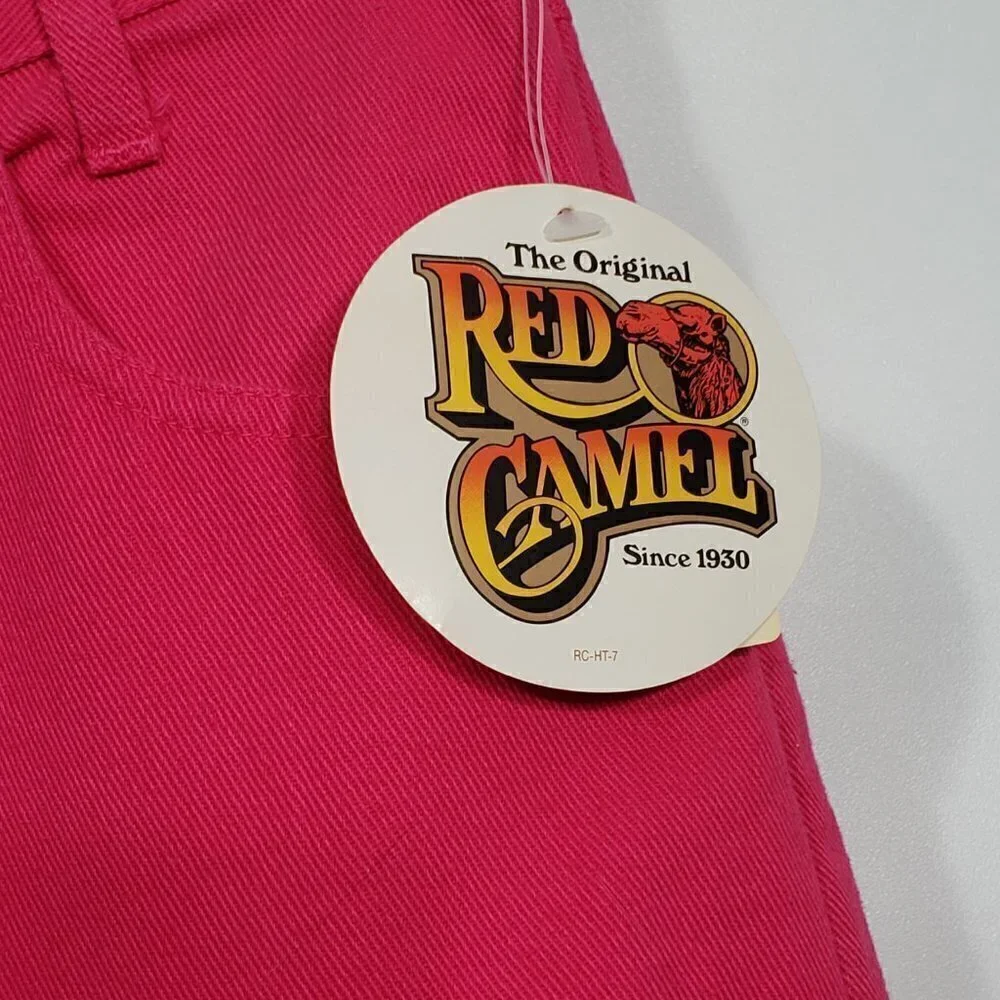 NWT Vintage Red Camel Hot Pink Denim Walking Bermuda Shorts Juniors Size 13